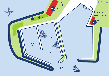 Hafenplan Yachthafen Lemkenhafen Insel Fehmarn