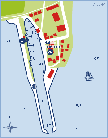 Hafenplan Yachthafen Orth Insel Fehmarn