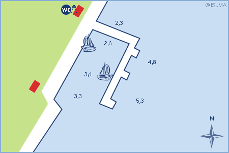 Hafenplan Yachthafen Reventlou Kieler Förde