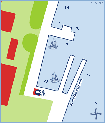 Hafenplan Yachthafen Sporthafen Seeburg Kieler Förde