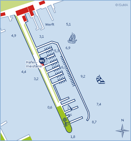 Hafenplan Yachthafen Stickenhörn Kieler Förde