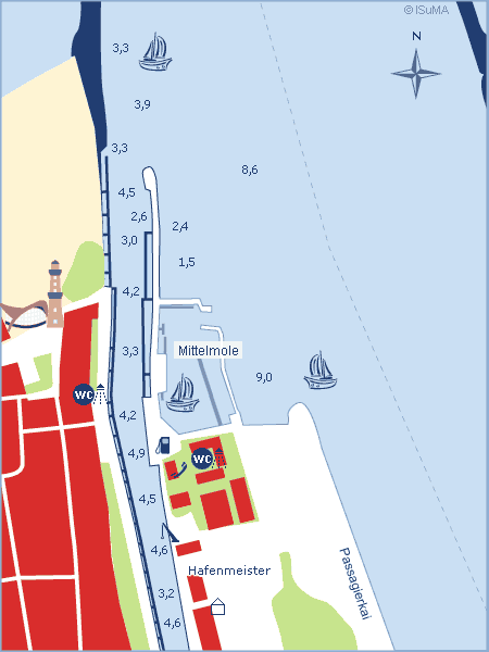 Hafenplan Yachthafen Warnemünde Alter Strom